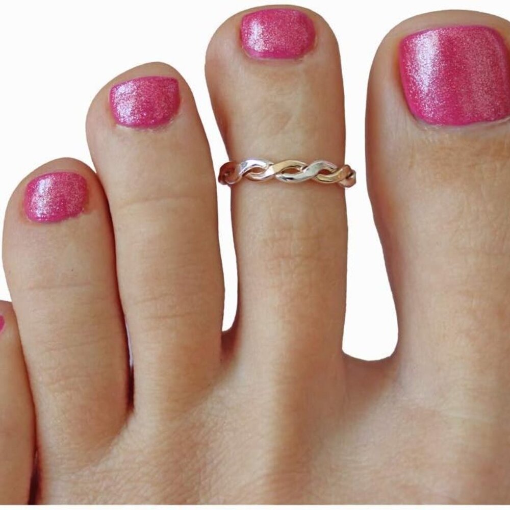 Sterling Silver Gold-Filled Toe Ring Adjustable T… - image 3